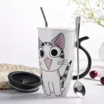 Creative Cartoon Ceramic Personality Super Large Capacity Coffee Mark Milk Cute Breakfast Oatmeal Milk Tea Cup Couple Cups