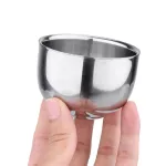 Stainless Steel Coffee Milk Mugs Espresso Double Layer Thickened Soap Cup Heat Insulation Smooth Shaving Mug Bowl Pitcher