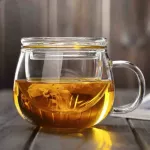 New 1 Set 300ml Coffee Mug Tea Glass Cup Transparent Clear Glass Mug Coffee Tea Mugs with Tea Infuser Filter Lid Water Cup