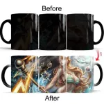Dropshipping 1pcs New 350ml One Piece Coffee Mugs Creative Color Changing Zoro Anime Ceramic Milk Tea Cups Novelty S