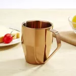 New Style European Cup 340ml 304 Stainless Steel Double Coffee Cup Business Creative Gold Silver Water Cup with Handle