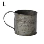 Retro Coffee Mugs Drinkware Vintage English Printing Iron Flower Bucket Old Handle Cup Food Fruit Cup Home Kitchen Decor