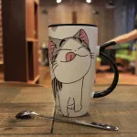 Creative Cartoon Ceramic Mug Personality Super Large Capacity Coffee Milk Cute Breakfast Oatmeal Milk Tea Cup Couple Cups