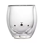 Creative Cute Bear Double-Layer Coffee Mug Cartoon Baby Duckling Animal Milk Glass Lady Cute Cup