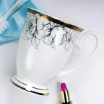High Quality Porcelain Coffee Cups Bone China Coffee Mugs Saucers Style Afternoon Tea Black Tea Ceramic Cups