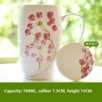 Oussirro Ceramic Mugs With Scoop Creative Ceramic Milk Coffee Mug Cup Elegant Wedding Big Volume
