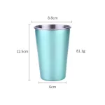 500-600ml Stainless Steel Thermo Tea Cup Coffee Beer Mug Hot Water Bottle Straw Tumbler HouseHold Drinkware