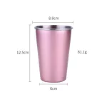500ml Reusable Stainless Steel Coffee Mugs Outdoor Camping Party Travel Mug Drinking Juice Tea Beer Cups