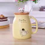 Homies Ceramic Mugs Creative Color Heat-Resistant Cat Mug Cartoon with LID 450ml Cup Kitten Coffee Children Cup Office