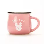 High Quality Cute Mug Retro Creative Cartoon Enamel Cup Belly Milk Breakfast Coffee Tea Ceramic