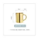 A Home Decoration Stainless Steel Mug Cup Plated Milk Tea Cup Golden Funny Mug 400ml Grandparents S
