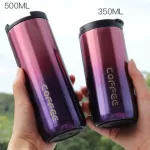 350ml/500ml Double Stainless Steel 304 Coffee Mug Leak-Proof Thermos Mug Travel Thermal Cup Thermosmug Water Bottle for S