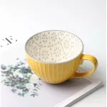 Retro Porcelain Tea Ceramic Hand Painted Office Coffee Tea Mug Embosted Personality Coffee Milk Mug Drinkware Supplies
