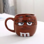 600ml Bean Large Capacity Coffee Mugfast Tea Milk Cups and Mugs with Spoon Ceramic Expression Creative Drinkware