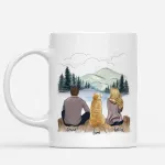 Couple and Dogs Man Women Personalized Mug Custom Made Stoneware Coffee Cups for Family DIY 11/15OZ R2060