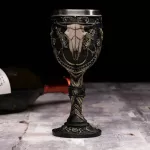 3D Gothic SKULL Cup Stainless Steel Resin Fly Dragon Skeleton Design for Bar Party Home Wine Goblet Cups S