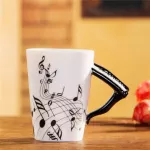 400ml Music Mug Creative Violin Style Guitar Ceramic Mug Coffee Milk Stave Cups With Handle Coffee Mugs Novelty S