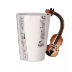 Guitar Ceramic Cup Personality Music Note Milk Juice Lemon Mug Coffee Cup Home Office Drinkware