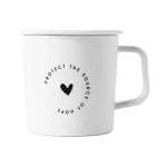 Chic Plastic With Lid Black White Cactus Love Pattern Drinking Cup With Handle Children Office Drinkware Mugs Couple