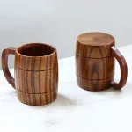 Handmade Solid Coffee Mug Beer Mug Handle Pure Copper Mosecow MULE MUGS with Large Capacity Wooden Cup Drinkwares