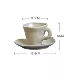 Creative Water Cup Irregular Handmade Ceramic Cups Restaurant Home Cup Afternoon Teacup Brief Pure with Dish Mat