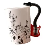 Ceramic Guitar Drum Saxophone Handle Mug Coffee Cup Ceramic Music Cup Beverage Mug Kids Travel Mug