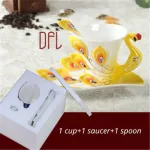 Enamel Coffee Mugs Tea Cups With Saucer Spoon Sets Procelain Creative Lover