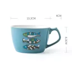 Big Belly Ceramics Coffee Cup Tuba Breakfast Oats Milk Cup Big Capacity Big Mouth Mug Cartoon Cappuccino Art Coffee Mug