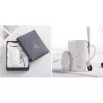 With Box 12 Constellations Creative Ceramics Mugs With Spoon Lid White Porcelain Zodiac Coffee Cup 400ml Water 1 Set