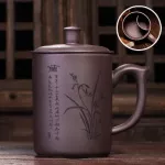 JIA-GUI LUO 500ml with Tea Infuser Tea Mugs Purple Clay Ceramic Cups Office Cups Travel i010