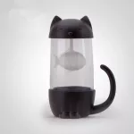 Cute Cat Water Glass Bottle Infuser Filter Juice Tea Cup Mug Portable Office