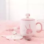 Panda Mug Coffee Breakfast Cup Large Capacity Water Glass Milk Cup Creative Cartoon Ceramic Cup with Lid Spoon Coffee Cup