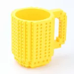 360ml Lego Compatible Cute Plastic White Coffee Mugs Cup Kids Outdoor Personalized Children Eco Friendly Creative