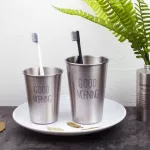 Industrial Style Metal Stainless Beer Coffee Cold Water Mouthwash Toothbrush Barber Shop Cup Cups Mugs