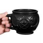 Midnight Witch Cauldron Mug Halloween Coffee Mug Witches Ceramics Tea Cup For Halloween Banquet Festival Goth Decor