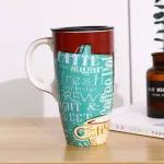 Fall Creative Cute Cartoon Ceramic Coffee Mug Mugs Breakfast Cereal Juice Red Tea Cup Student Friend Office Straw Cups
