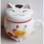 1pc Traditional Chinese Maneki Neko Plutus Cat Milk Mug With Lid Office Ceramic Lucky Cup Drinkware S Nl 002