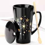 500ml Large Coffee Mug Tea Cup Elegant Porcelain Cup With Lid Spoon Couple Mugs Creative S Friends And Family