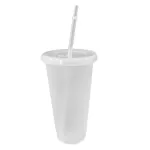 1/5pcs Beautiful Cups Reusable Cups Plastic Tumbler with Lid Straw Cup 700ml 24oz Cold Cup Dropship