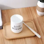 Creative Bathroom Toothbrush Circular Cup Plain Cup Nordic Wind Couple Tooth Cup Good Morning Accessories 112
