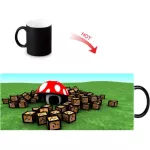 Super Mario Hot Reactive Sensitive Mugs Black White Changing Color Ceramic Mug Porcelain Tea Coffee Cup 12oz
