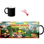 Super Mario Hot Reactive Sensitive Mugs Black White Changing Color Ceramic Mug Porcelain Tea Coffee Cup 12oz