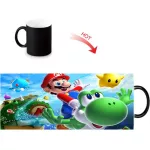 Super Mario Hot Reactive Sensitive Mugs Black White Changing Color Ceramic Mug Porcelain Tea Coffee Cup 12oz