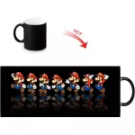 Super Mario Hot Reactive Sensitive Mugs Black White Changing Color Ceramic Mug Porcelain Tea Coffee Cup 12oz