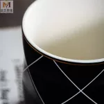 Nordic Golden Black and White Grid Geometry Ceramic Coffee MUG Porcelain Juice Drinking Cup Cup Cup Cup Cup Milk Tea Cup MJ731