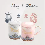 Luxury Gold King and Queen Marble Porcelain Couples Coffee Milk Ceramic Cup and Mug Valentine's Day Wedding
