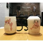 Creative Super Cute Ceramic Cup 500ml School Pink Panther Coup Cup Cup With Cover Spoon Valentine's Day