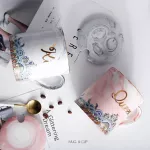 Luxury Gold King and Queen Marble Porcelain Couples Coffee Milk Ceramic Cup and Mug Valentine's Day Wedding