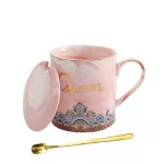 Luxury Gold King and Queen Marble Porcelain Couples Coffee Milk Ceramic Cup and Mug Valentine's Day Wedding