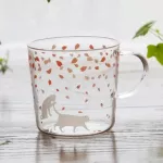 Cute Lavender Rabbit Glass Mug Lovely Coffee Mug Heat Resistant Glass Tea Cup Beer Mug Japanese Coffee Cup Zakka Novelty